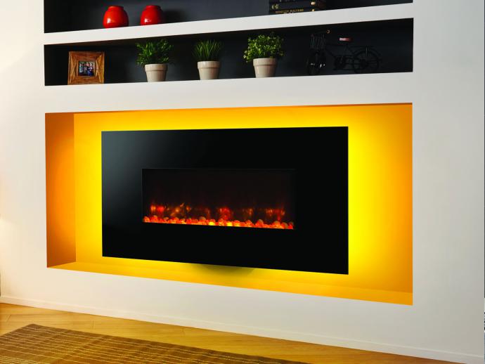 Photo of Radiance 80W black glass with yellow glow