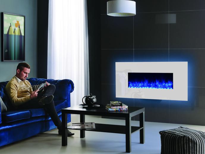 Photo of Radiance 80W white glass with blue glow